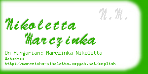 nikoletta marczinka business card